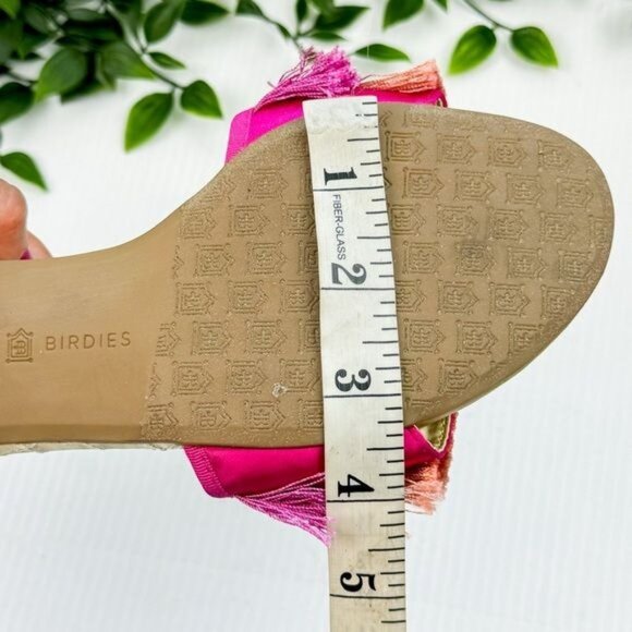 Birdies multy Color block Fringe Sangria Sandals 7 - Picture 10 of 12